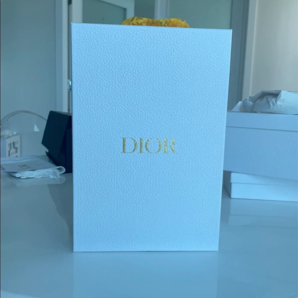 Dior gift box shoe box white with gold writing
